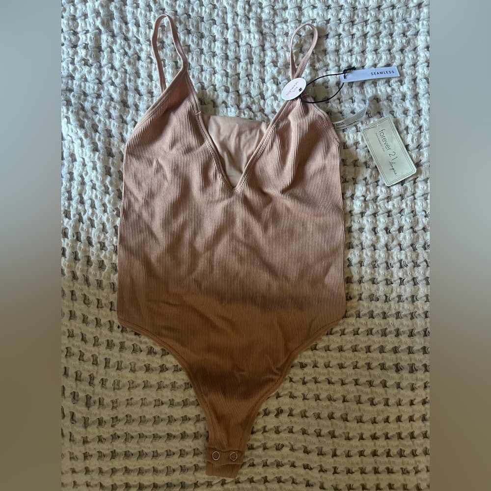 Forever 21 Ribbed Tan Bodysuit